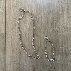 Stroili Paperclip Chain & Star Necklace and Bracelet Gift Set